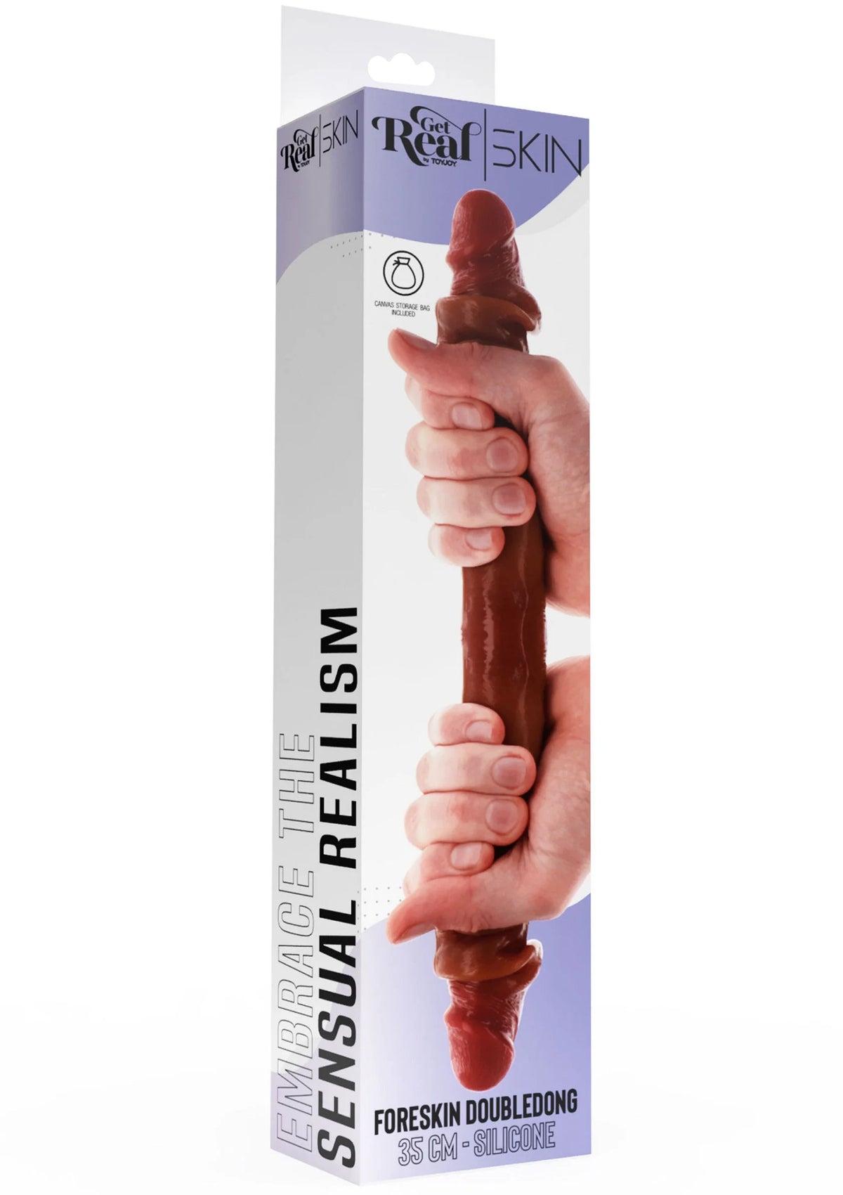 Bestel: Get Real Silicone Foreskin Double Dong 35 cm by ToyJoy - bij Happytoys.nl, happytoys.be, Happytoys.ae: erotische sex webshop | liever Happy dan Easy ⭐⭐⭐⭐⭐