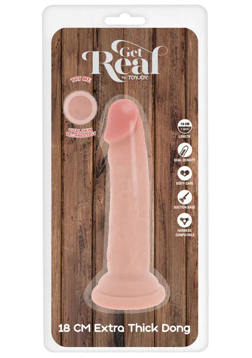 Deluxe Dual Density Thick Dong TPE 18 cm by ToyJoy - Happytoys Sexshop: online sex shop for Feeling Happy & Easy 😊 - Discreet geleverd