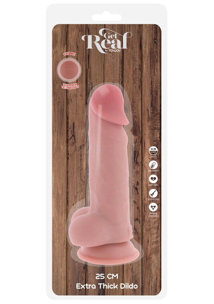 Bestel: Deluxe Dual Density Thick Dildo TPE 25 cm by ToyJoy Get Real - bij Happytoys: de erotische sex webshop | liever Happy dan Easy ⭐⭐⭐⭐⭐