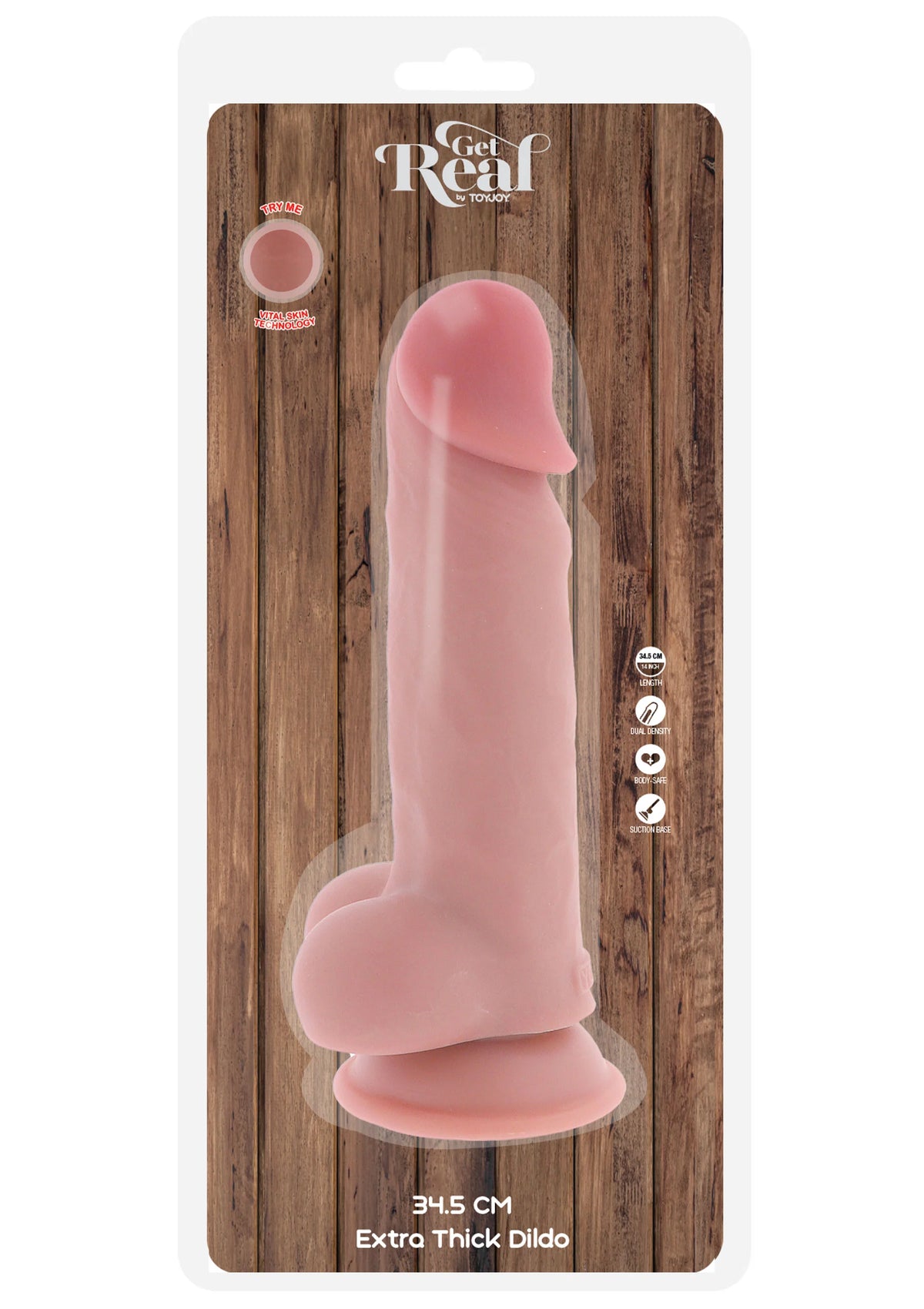 Bestel: Deluxe Dual Density Thick Dildo TPE 34.5 cm by ToyJoy - bij Happytoys: de erotische sex webshop | liever Happy dan Easy ⭐⭐⭐⭐⭐