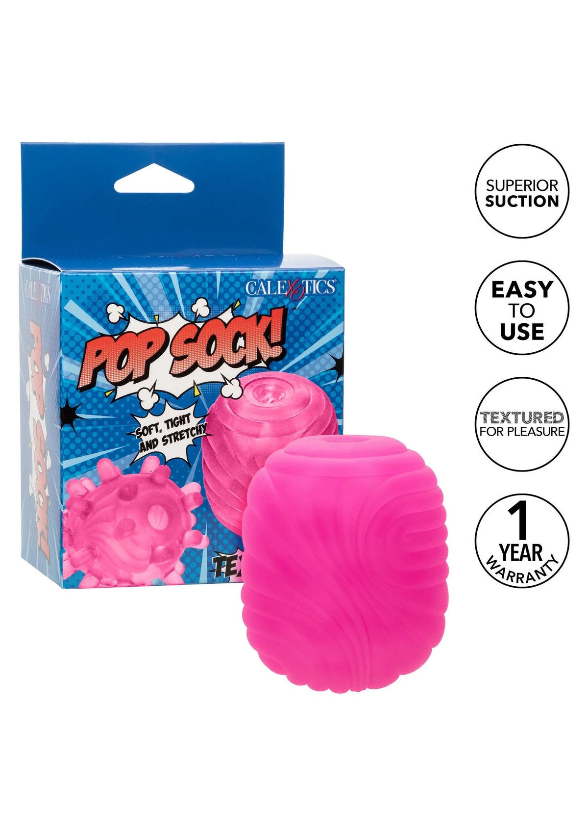 Bestel: Pop Sock Textured Stroker by CalExotics Pop Socks - bij Happytoys: de erotische sex webshop | liever Happy dan Easy ⭐⭐⭐⭐⭐