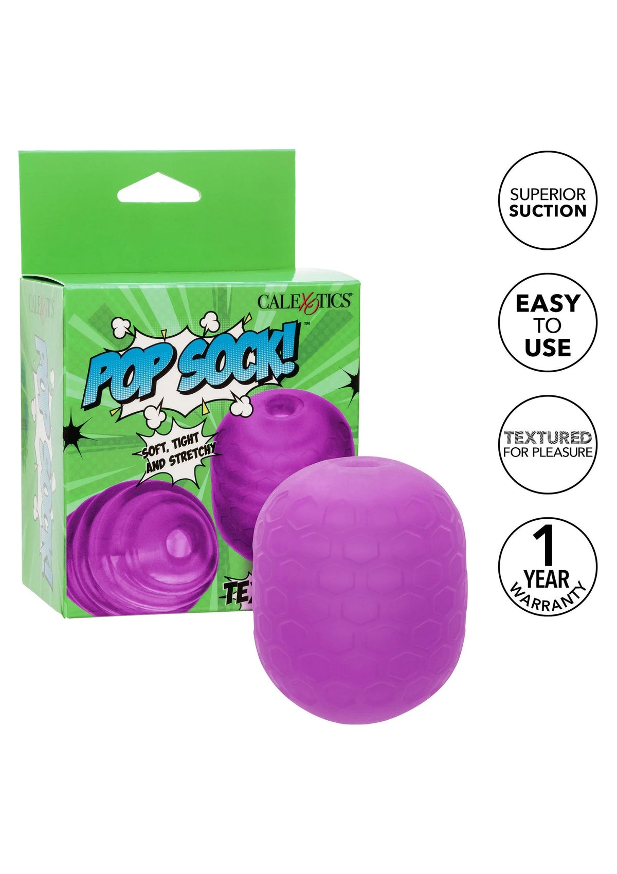 Bestel: Pop Sock Textured Stroker by CalExotics Pop Socks - bij Happytoys: de erotische sex webshop | liever Happy dan Easy ⭐⭐⭐⭐⭐