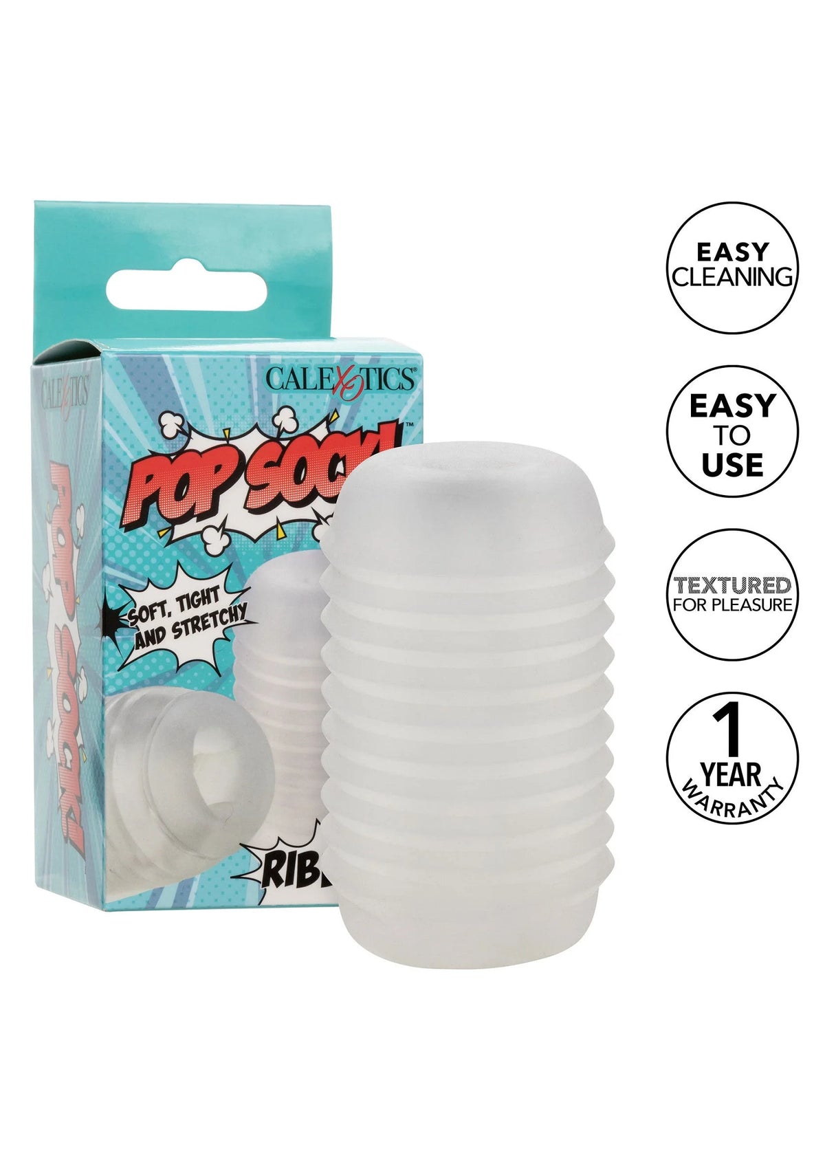 Bestel: Pop Sock Ribbed stroker by CalExotics Pop Socks - bij Happytoys: de erotische sex webshop | liever Happy dan Easy ⭐⭐⭐⭐⭐