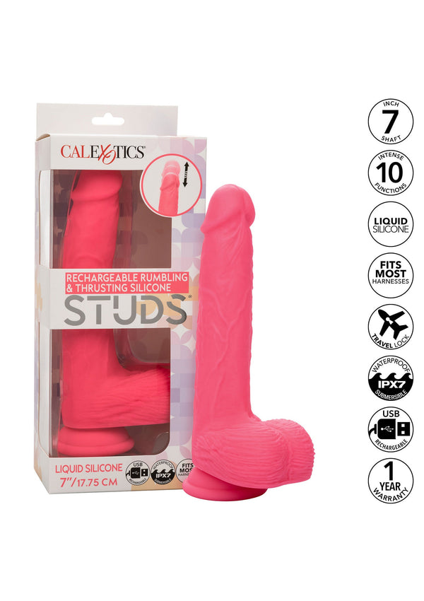 Bestel: Rumbling & Thrusting Vibrator by CalExotics Studs - bij Happytoys: de erotische sex webshop | liever Happy dan Easy ⭐⭐⭐⭐⭐
