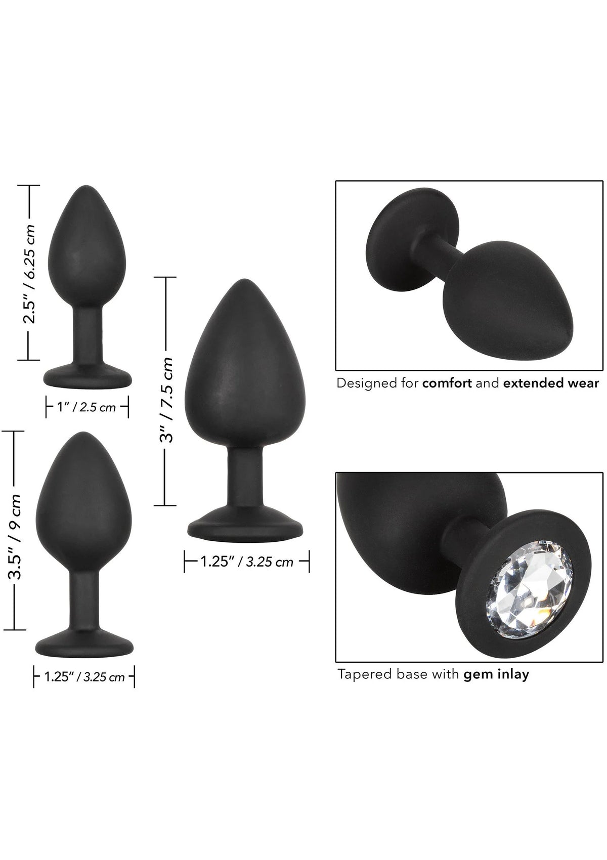 Bestel: Silicone Gem Anal Kit by CalExotics - bij Happytoys.nl, happytoys.be, Happytoys.ae: erotische sex webshop | liever Happy dan Easy ⭐⭐⭐⭐⭐