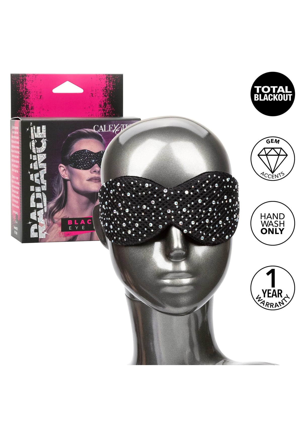 Bestel: Radiance Blackout Eye Mask by CalExotics - bij Happytoys.nl, happytoys.be, Happytoys.ae: erotische sex webshop | liever Happy dan Easy ⭐⭐⭐⭐⭐