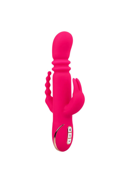 Bestel: Heated Silicone Triple Rabbit by CalExotics - bij Happytoys: de erotische sex webshop | liever Happy dan Easy ⭐⭐⭐⭐⭐ - Default Title - 12432 - PINK