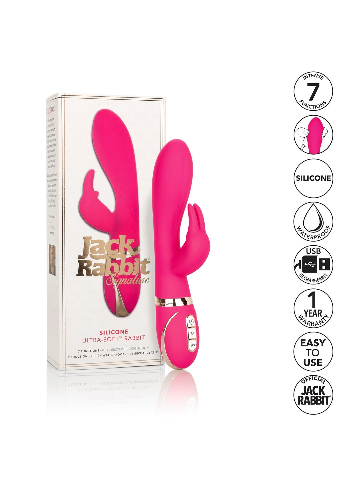 Bestel: Jack Rabbit Signature Silicone Ultra - Soft Rabbit vibrator by CalExotics - bij Happytoys.nl, happytoys.be, Happytoys.ae: erotische sex webshop | liever Happy dan Easy ⭐⭐⭐⭐⭐