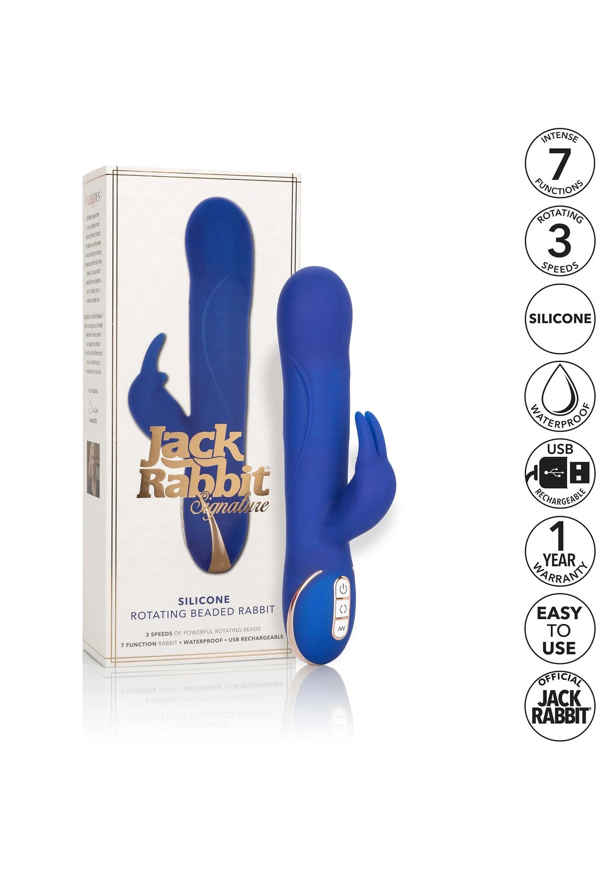 Bestel: Jack Rabbit Signature Silicone Rotating Beaded Rabbit vibrator by CalExotics - bij Happytoys.nl, happytoys.be, Happytoys.ae: erotische sex webshop | liever Happy dan Easy ⭐⭐⭐⭐⭐