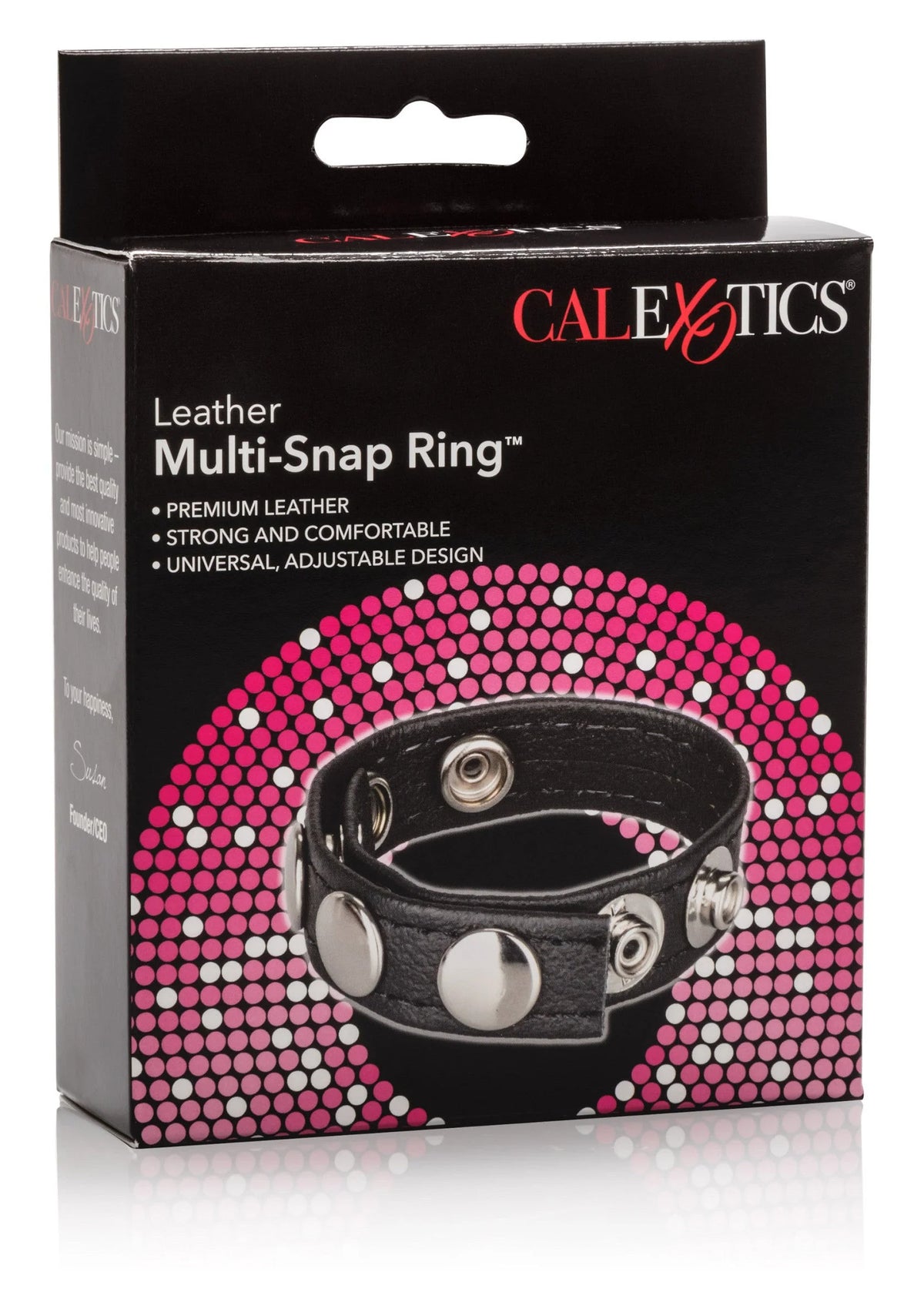 Bestel: Leather Multi - Snap Ring by CalExotics - bij Happytoys.nl, happytoys.be, Happytoys.ae: erotische sex webshop | liever Happy dan Easy ⭐⭐⭐⭐⭐