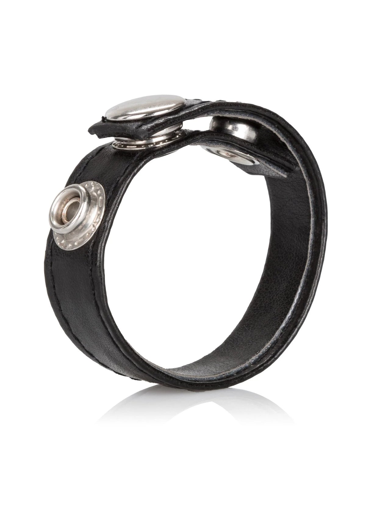 Bestel: Leather 3 - Snap CockRing by CalExotics Rings - cockrings bij Happytoys.nl, happytoys.be, Happytoys.ae: erotische sex webshop | liever Happy dan Easy ⭐⭐⭐⭐⭐ - Default Title - 12712 - BLACK