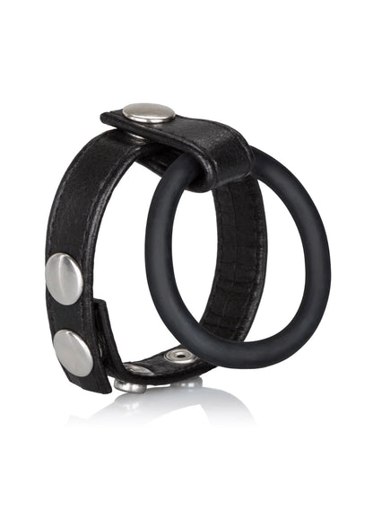 Bestel: Medium Leather Ball Spreader by CalExotics Rings - cockrings bij Happytoys.nl, happytoys.be, Happytoys.ae: erotische sex webshop | liever Happy dan Easy ⭐⭐⭐⭐⭐ - Default Title - 12713 - BLACK