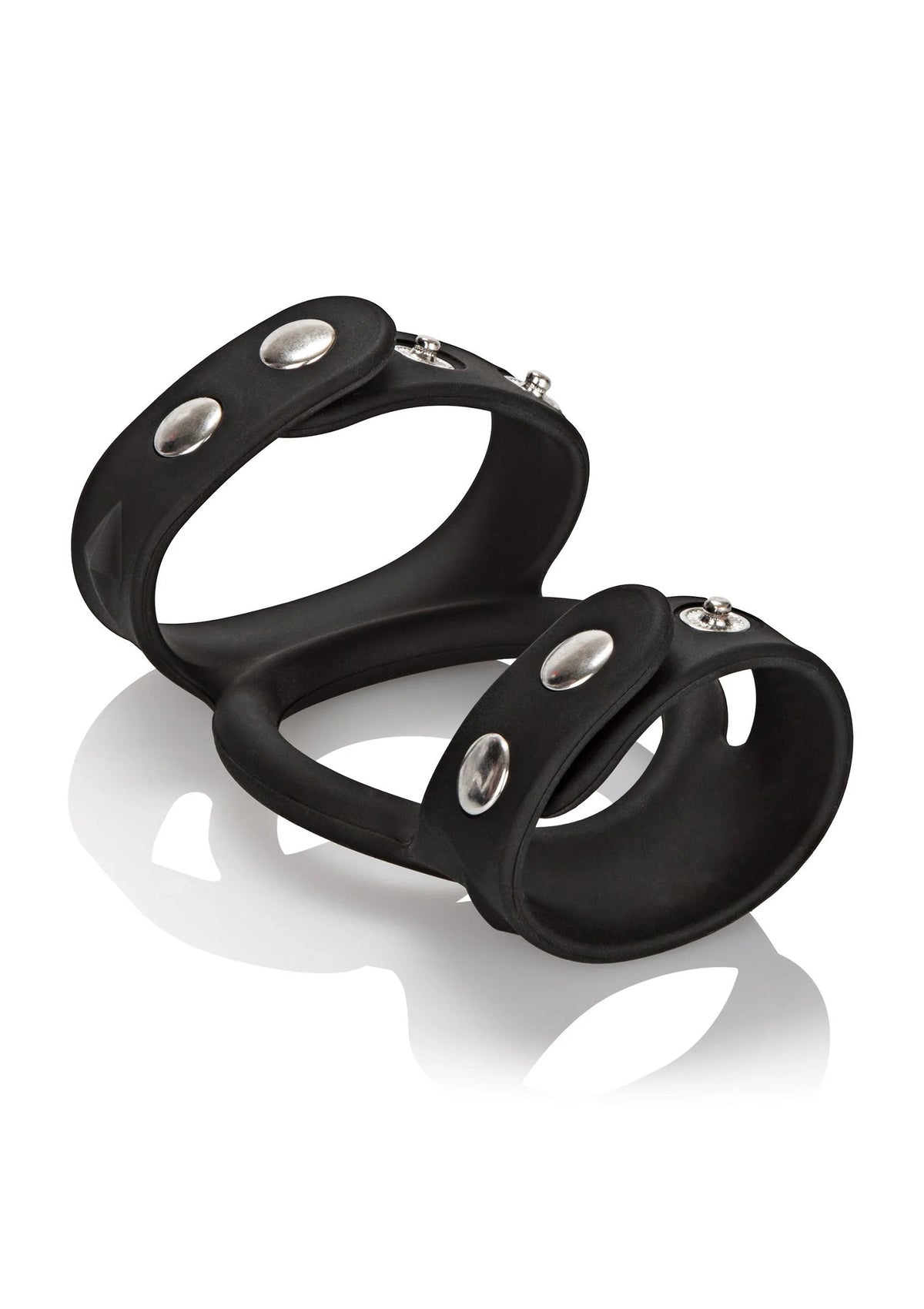 Bestel: Silicone Tri - Snap C & B Cage by CalExotics - bij Happytoys.nl, happytoys.be, Happytoys.ae: erotische sex webshop | liever Happy dan Easy ⭐⭐⭐⭐⭐