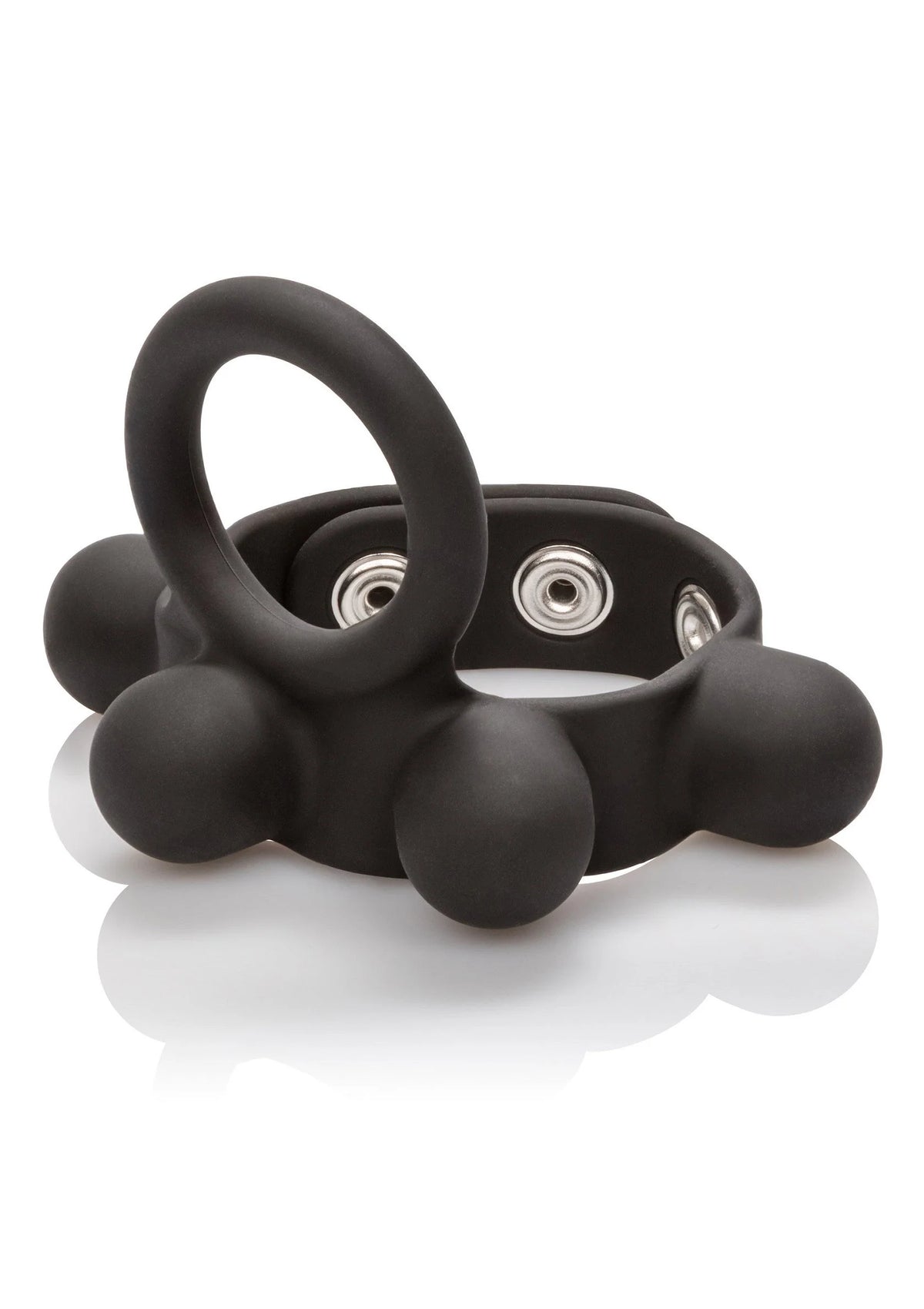 Bestel: Silicone Medium Weighted C - Ring Ball Stretcher by CalExotics - bij Happytoys.nl, happytoys.be, Happytoys.ae: erotische sex webshop | liever Happy dan Easy ⭐⭐⭐⭐⭐ - Default Title - 12721 - BLACK