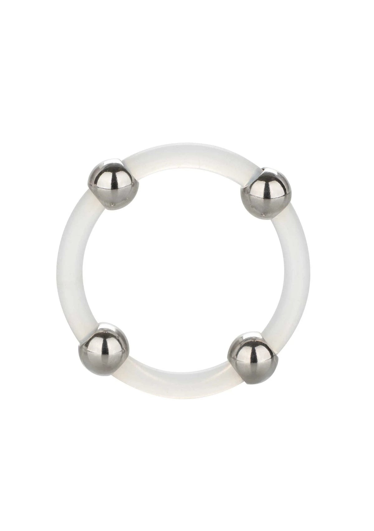 Bestel: Steel Beaded Silicone Ring L - bij Happytoys.nl, happytoys.be, Happytoys.ae: erotische sex webshop | liever Happy dan Easy ⭐⭐⭐⭐⭐ - Default Title - 12765 - CLEAR