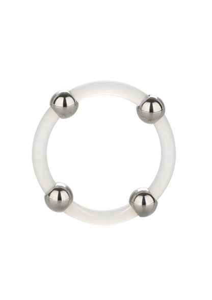 Bestel: Steel Beaded Silicone Ring L - bij Happytoys.nl, happytoys.be, Happytoys.ae: erotische sex webshop | liever Happy dan Easy ⭐⭐⭐⭐⭐ - Default Title - 12765 - CLEAR
