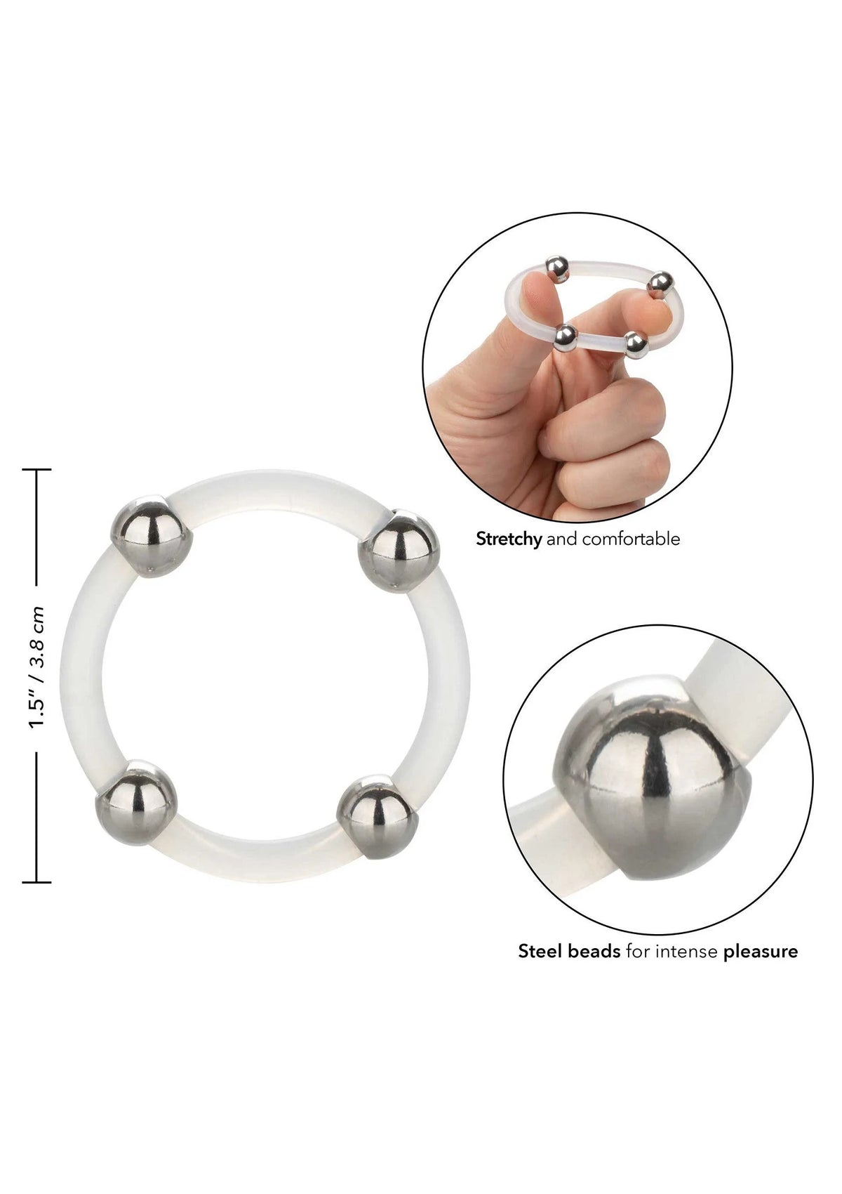 Bestel: Steel Beaded Silicone Ring L - bij Happytoys.nl, happytoys.be, Happytoys.ae: erotische sex webshop | liever Happy dan Easy ⭐⭐⭐⭐⭐