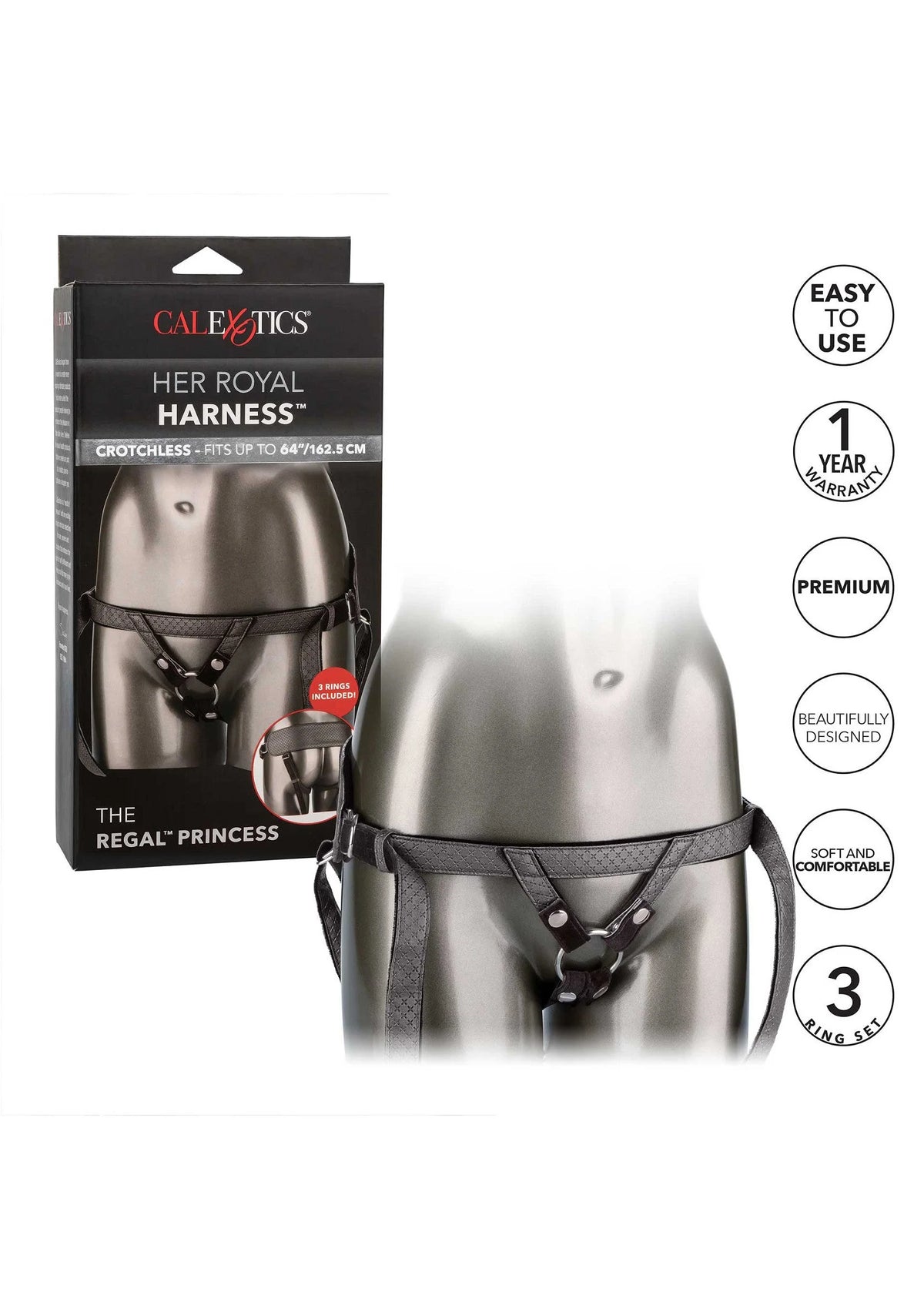 Bestel: The Regal Princess BDSM by CalExotics Her Royal Harness - bij Happytoys.nl, happytoys.be, Happytoys.ae: erotische sex webshop | liever Happy dan Easy ⭐⭐⭐⭐⭐