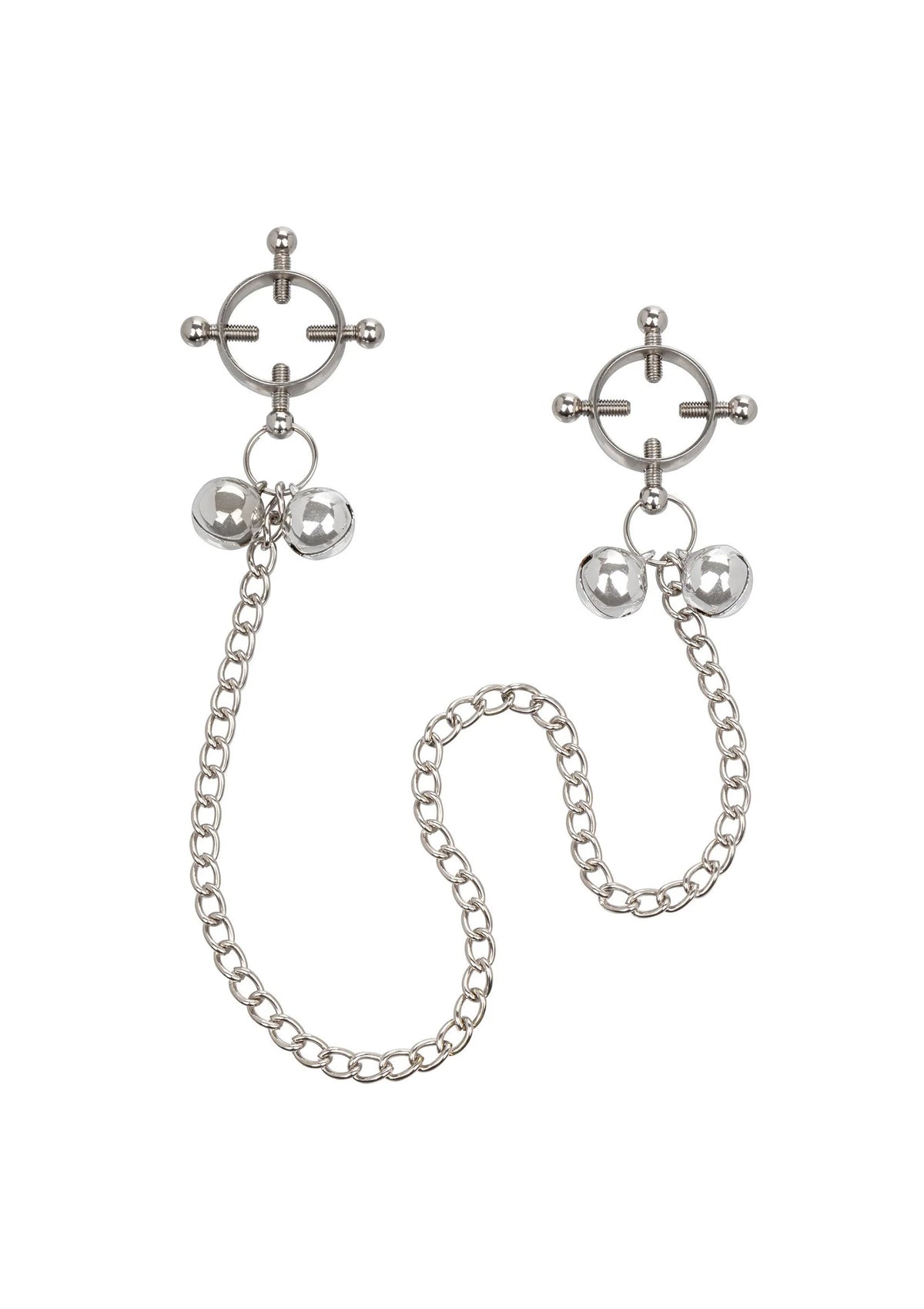 Bestel: 4 Point Nipple Press With Bells by CalExotics - bij Happytoys.nl, happytoys.be, Happytoys.ae: erotische sex webshop | liever Happy dan Easy ⭐⭐⭐⭐⭐ - Default Title - 12918 - METAL