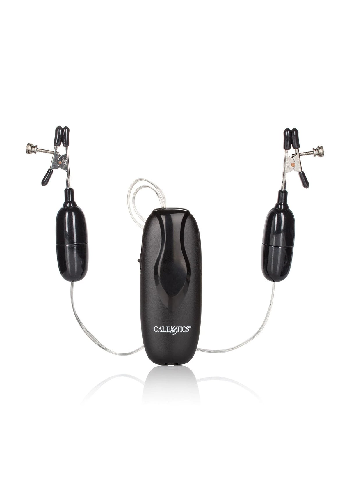 Bestel: Nipple Play twee vibrerende tepelklemmen by CalExotics - bij Happytoys: de erotische sex webshop | liever Happy dan Easy ⭐⭐⭐⭐⭐ - Default Title - 12928 - BLACK