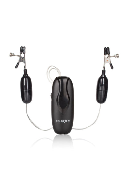 Bestel: Nipple Play twee vibrerende tepelklemmen by CalExotics - bij Happytoys: de erotische sex webshop | liever Happy dan Easy ⭐⭐⭐⭐⭐ - Default Title - 12928 - BLACK