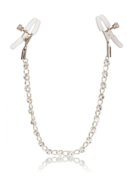 Bestel: Nipple Play Crystal Chain tepel klemmen by CalExotics - bij Happytoys.nl, happytoys.be, Happytoys.ae: erotische sex webshop | liever Happy dan Easy ⭐⭐⭐⭐⭐ - Default Title - 12954 - SILVER