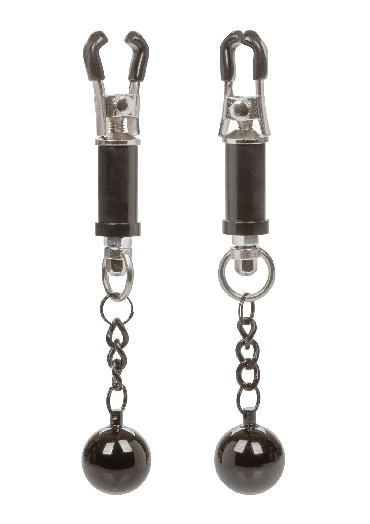 Bestel: Nipple Grips Weighted Twist Nipple Clamps by CalExotics - bij Happytoys.nl, happytoys.be, Happytoys.ae: erotische sex webshop | liever Happy dan Easy ⭐⭐⭐⭐⭐ - Default Title - 12966 - SILVER