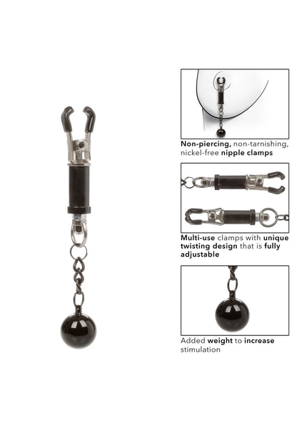 Bestel: Nipple Grips Weighted Twist Nipple Clamps by CalExotics - bij Happytoys.nl, happytoys.be, Happytoys.ae: erotische sex webshop | liever Happy dan Easy ⭐⭐⭐⭐⭐