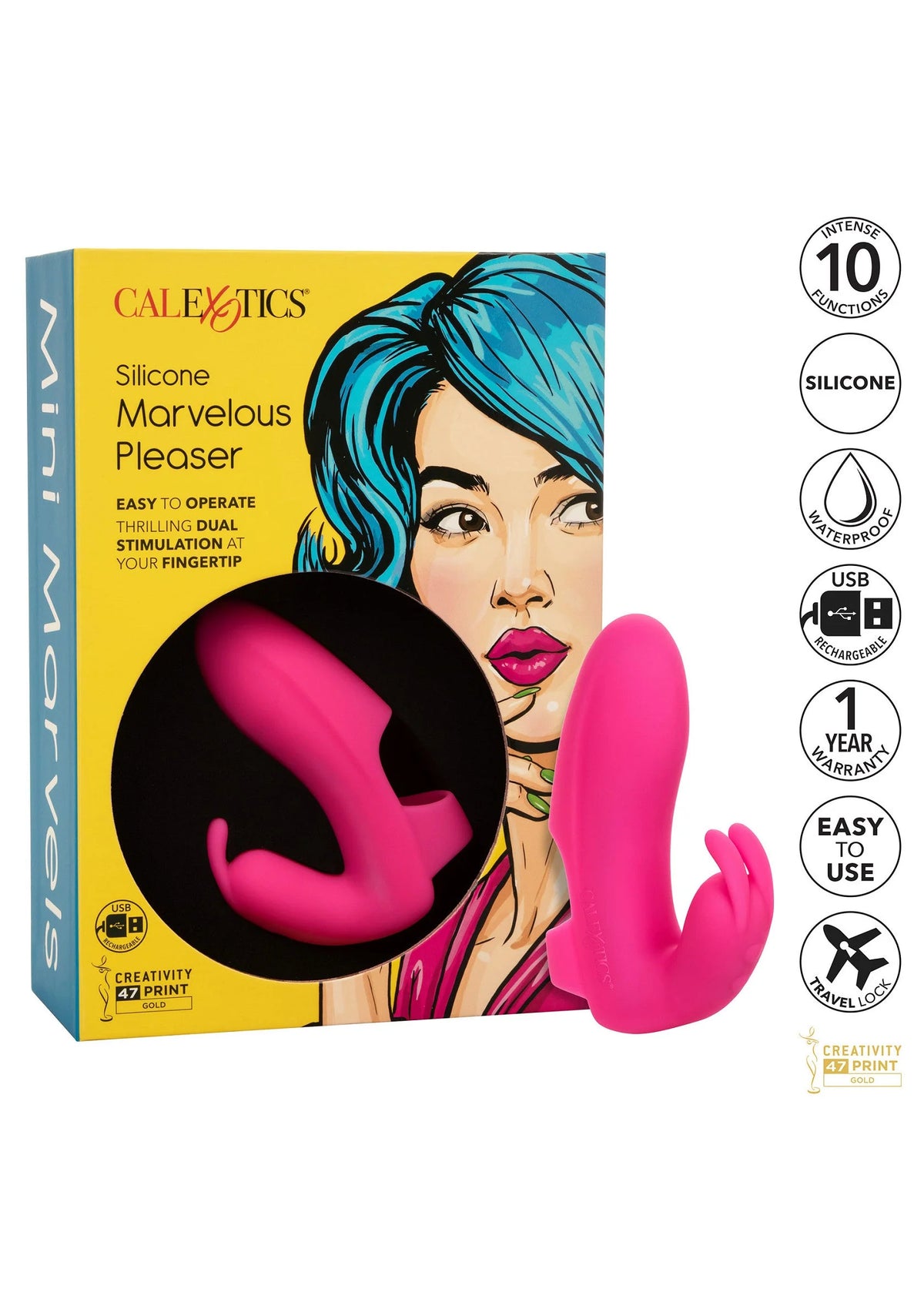 Bestel: Mini Marvels Silicone Marvelous Pleaser vibrator by CalExotics - bij Happytoys.nl, happytoys.be, Happytoys.ae: erotische sex webshop | liever Happy dan Easy ⭐⭐⭐⭐⭐