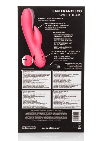 Bestel: San Francisco Sweetheart Double Vibrator by CalExotics California Dreaming - bij Happytoys.nl, happytoys.be, Happytoys.ae: erotische sex webshop | liever Happy dan Easy ⭐⭐⭐⭐⭐