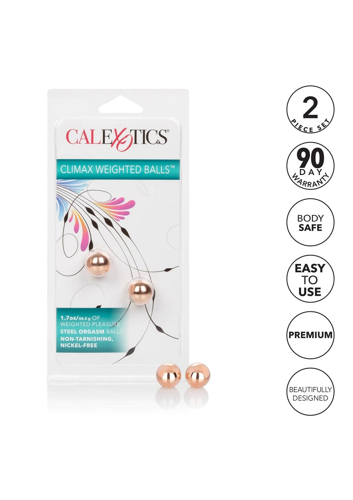 Bestel: Climax Weighted Balls by CalExotics - bij Happytoys.nl, happytoys.be, Happytoys.ae: erotische sex webshop | liever Happy dan Easy ⭐⭐⭐⭐⭐