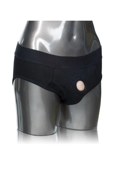 Bestel: Packer Gear Brief Harness for pegging by CalExotics - bij Happytoys.nl, happytoys.be, Happytoys.ae: erotische sex webshop | liever Happy dan Easy ⭐⭐⭐⭐⭐ - L/XL - 13485 - BLACK - L/XL