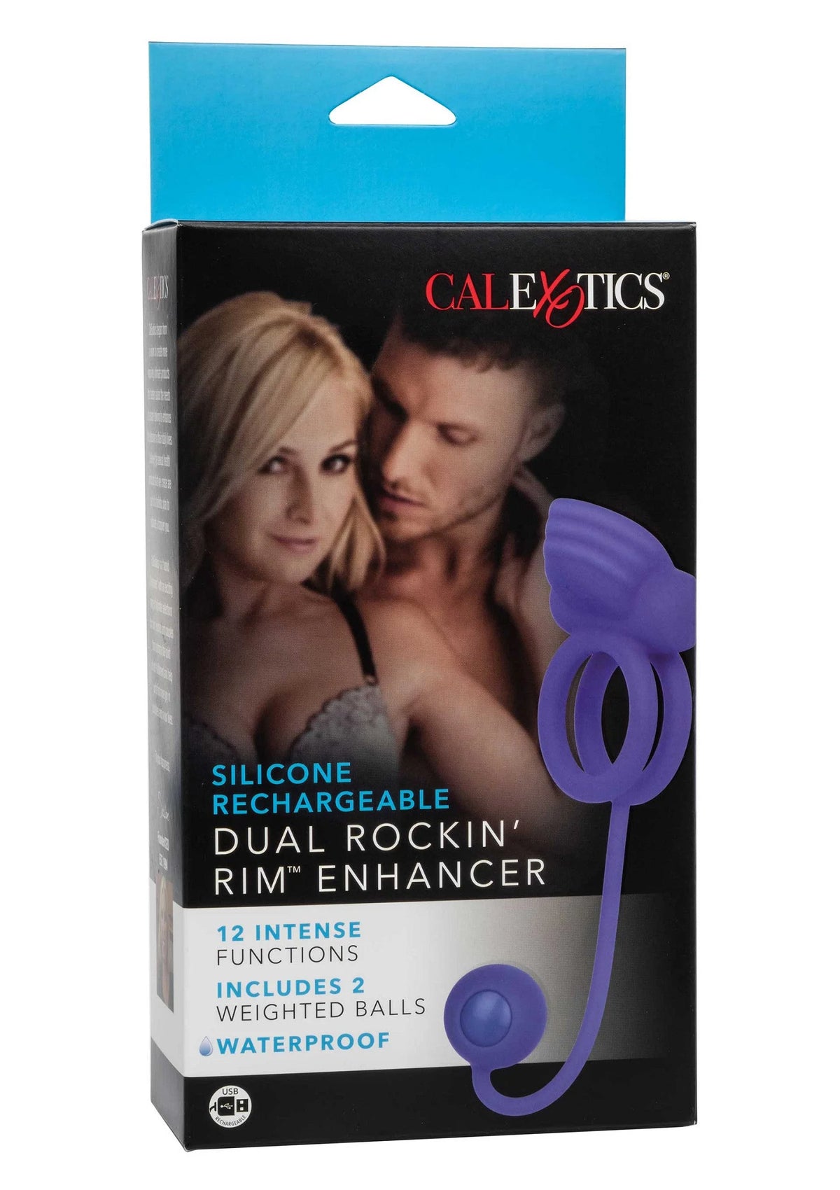 Bestel: Silicone Rechargeable Dual Rockin' Rim Enhancer by CalExotics - bij Happytoys.nl, happytoys.be, Happytoys.ae: erotische sex webshop | liever Happy dan Easy ⭐⭐⭐⭐⭐