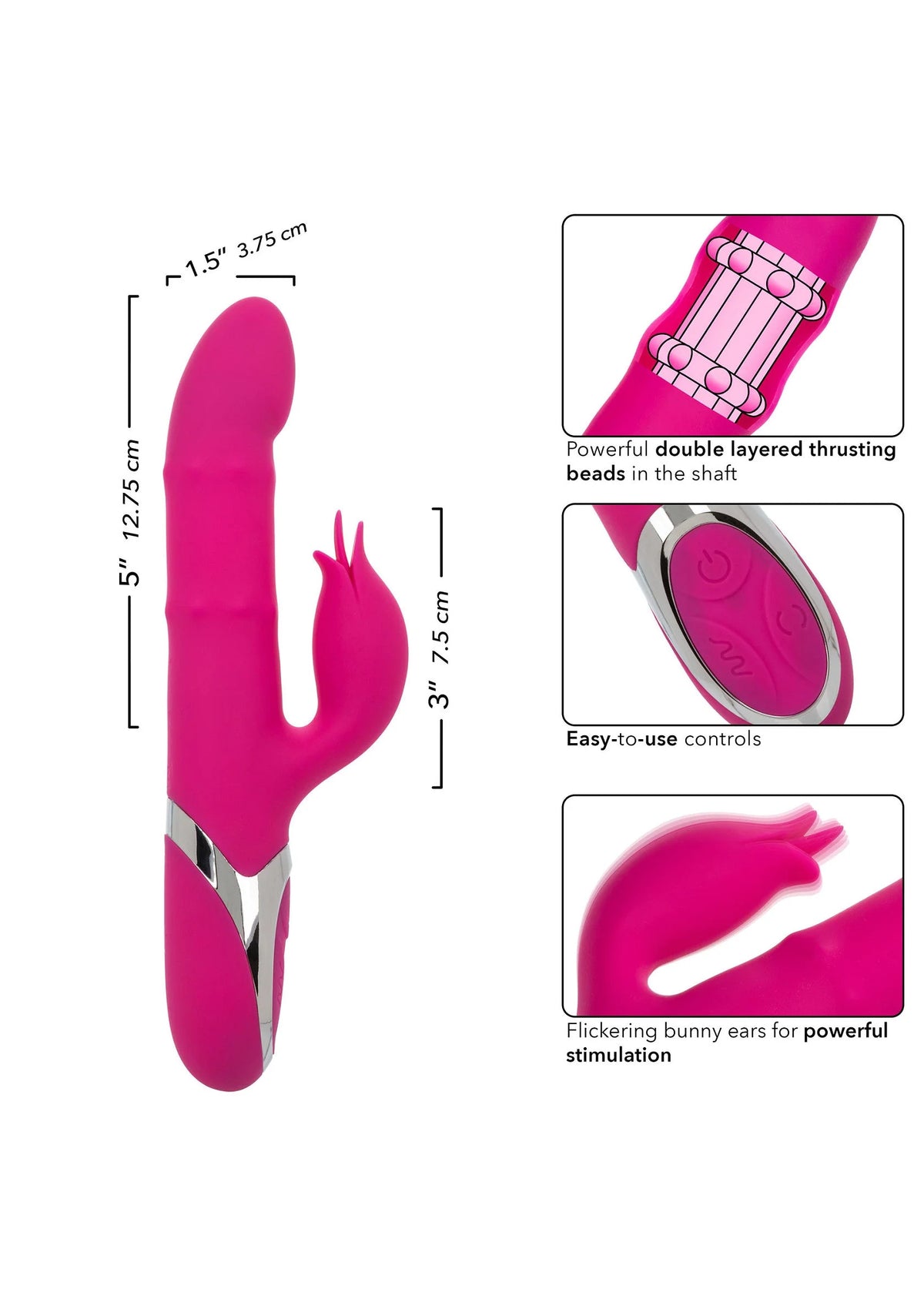 Bestel: Enchanted Embrace Double Thrusting Vibrator by CalExotics - bij Happytoys: de erotische sex webshop | liever Happy dan Easy ⭐⭐⭐⭐⭐