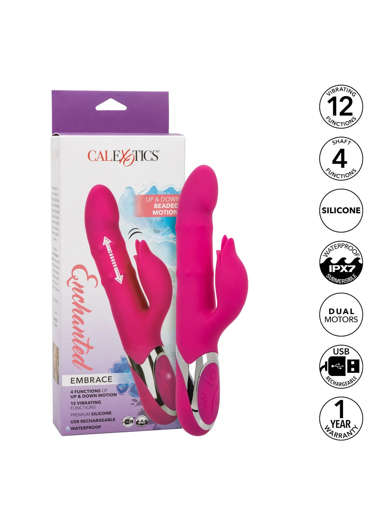 Bestel: Enchanted Embrace Double Thrusting Vibrator by CalExotics - bij Happytoys: de erotische sex webshop | liever Happy dan Easy ⭐⭐⭐⭐⭐
