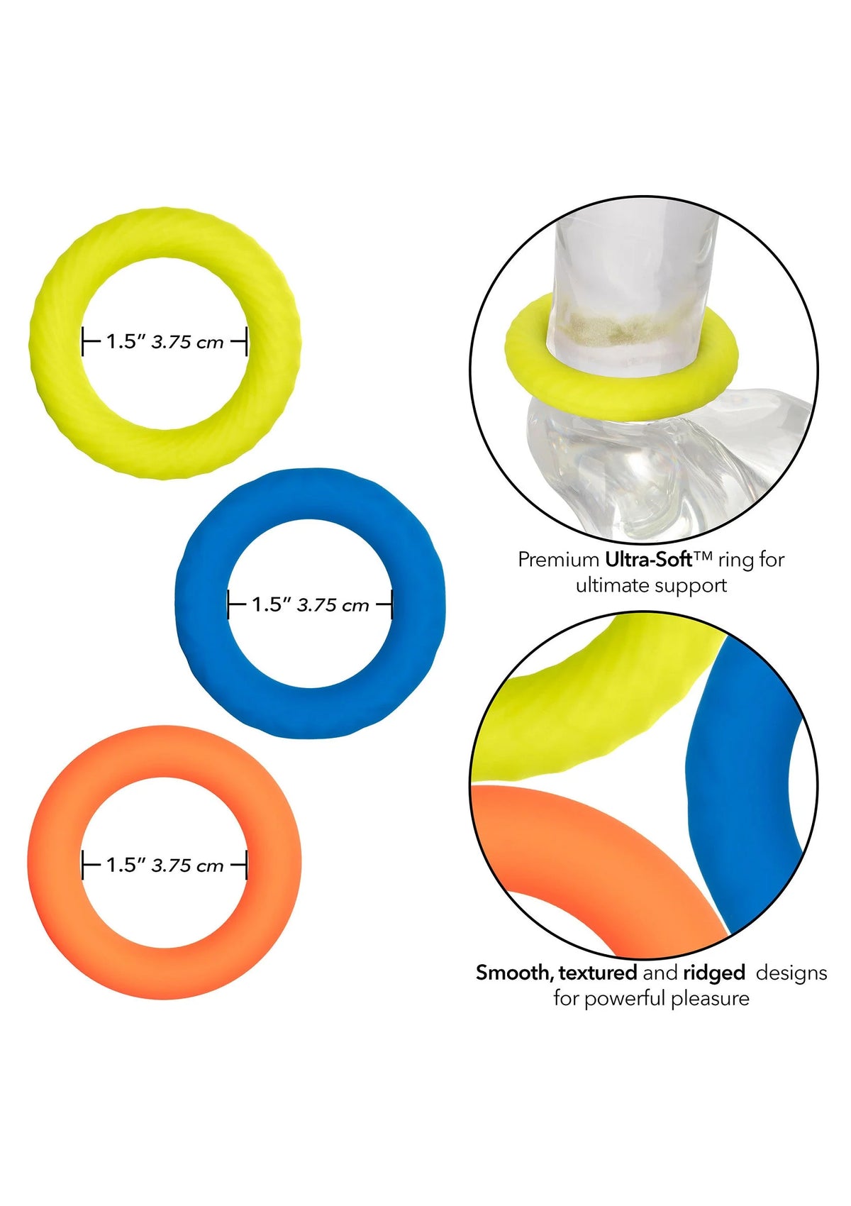 Bestel: Link Up Ultra - Soft Climax Set cockring by CalExotics - bij Happytoys.nl, happytoys.be, Happytoys.ae: erotische sex webshop | liever Happy dan Easy ⭐⭐⭐⭐⭐