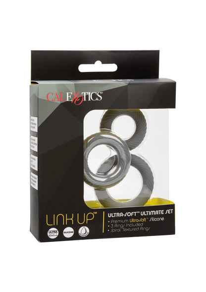 Bestel: Link Up Ultra - Soft Ultimate Set Cockring by CalExotics - bij Happytoys.nl, happytoys.be, Happytoys.ae: erotische sex webshop | liever Happy dan Easy ⭐⭐⭐⭐⭐