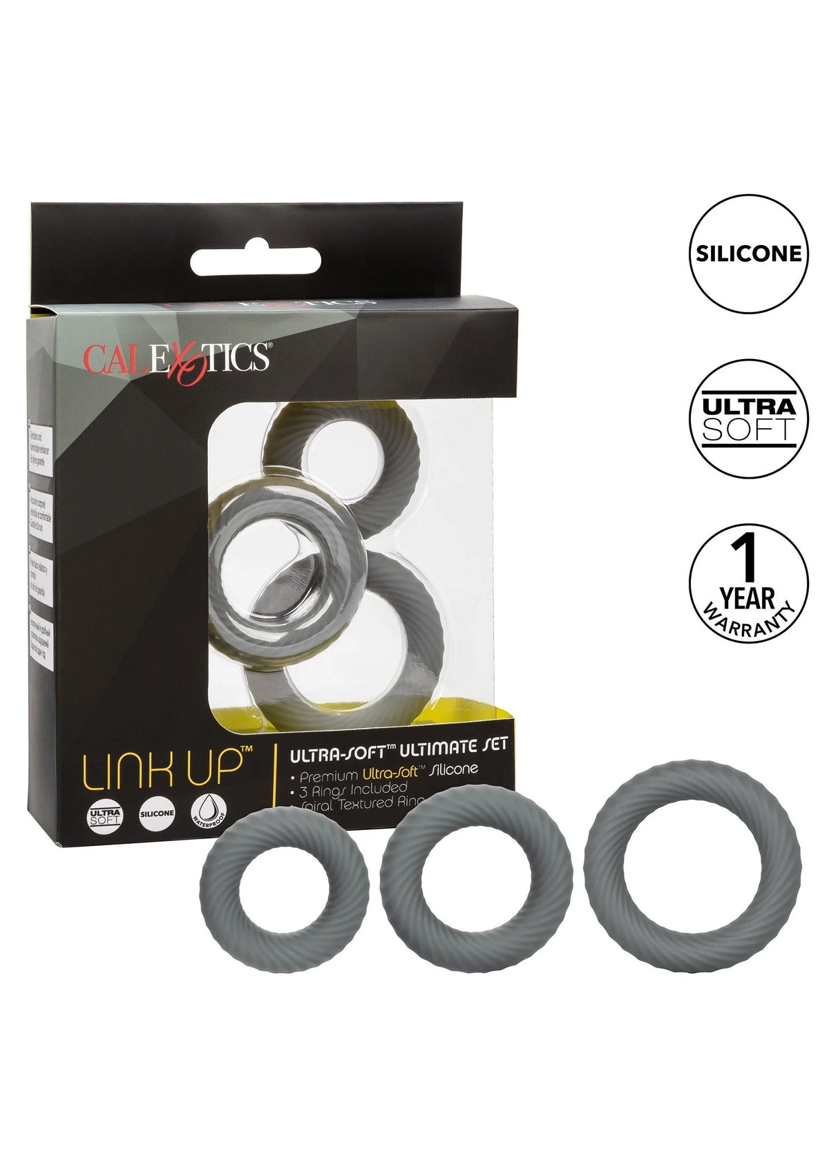 Bestel: Link Up Ultra - Soft Ultimate Set Cockring by CalExotics - bij Happytoys.nl, happytoys.be, Happytoys.ae: erotische sex webshop | liever Happy dan Easy ⭐⭐⭐⭐⭐