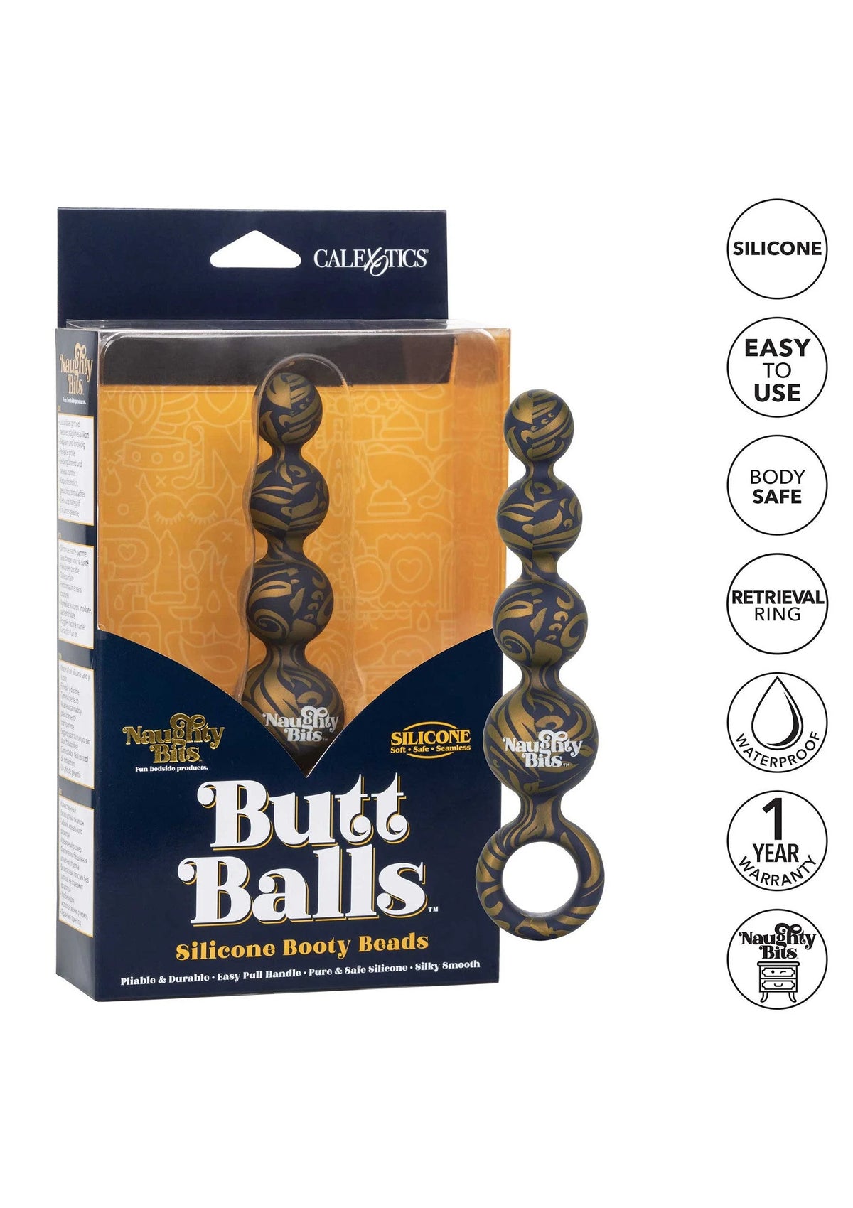 Bestel: Naughty Bits Butt Balls Silicone Booty Beads by CalExotics - bij Happytoys.nl, happytoys.be, Happytoys.ae: erotische sex webshop | liever Happy dan Easy ⭐⭐⭐⭐⭐