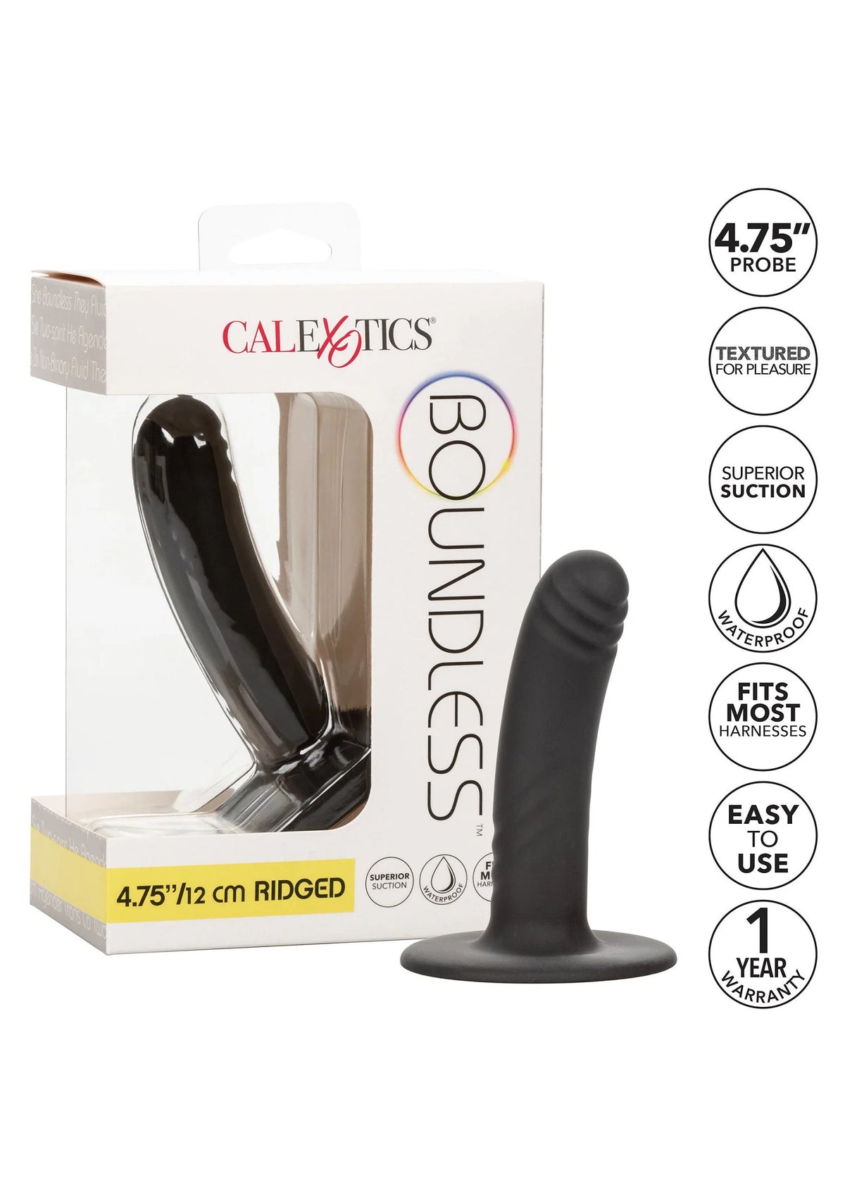 Bestel: Boundless 4.75”/12 cm Ridged by CalExotics - bij Happytoys.nl, happytoys.be, Happytoys.ae: erotische sex webshop | liever Happy dan Easy ⭐⭐⭐⭐⭐
