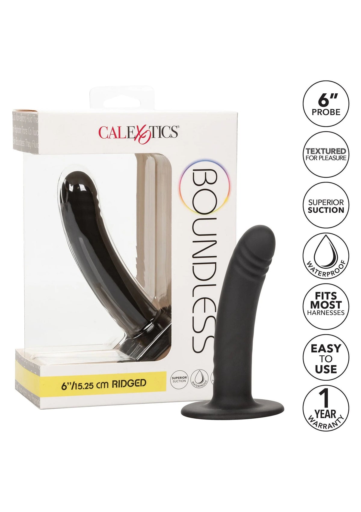 Bestel: Boundless 6”/15.25 cm Ridged Anaal probe by CalExotics - bij Happytoys: de erotische sex webshop | liever Happy dan Easy ⭐⭐⭐⭐⭐