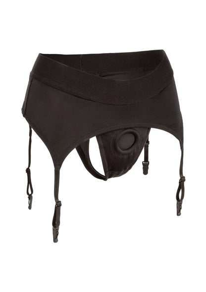 Bestel: Boundless Thong with Garter by CalExotics - bij Happytoys.nl, happytoys.be, Happytoys.ae: erotische sex webshop | liever Happy dan Easy ⭐⭐⭐⭐⭐ - L/XL - 14237 - BLACK - L/XL