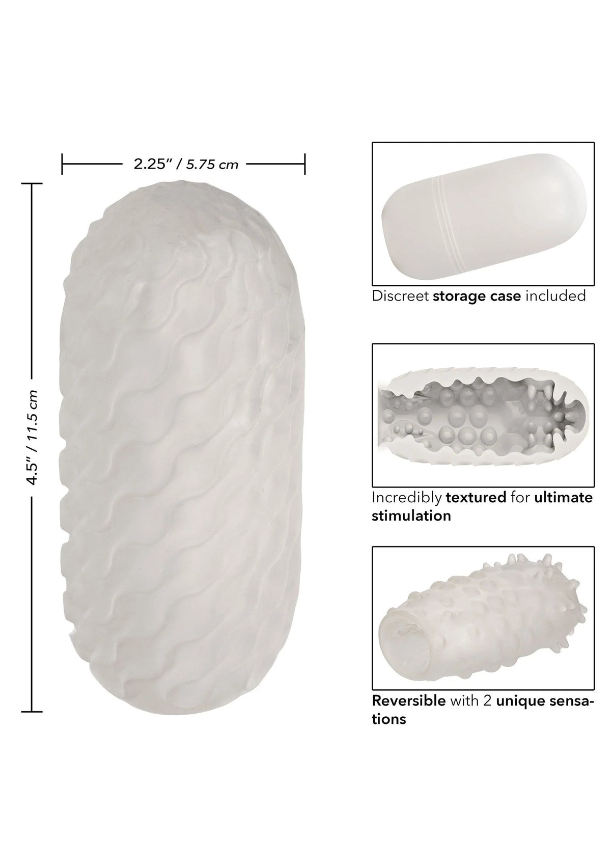 Bestel: Boundless Reversible Nubby Stroker by CalExotics - bij Happytoys: de erotische sex webshop | liever Happy dan Easy ⭐⭐⭐⭐⭐