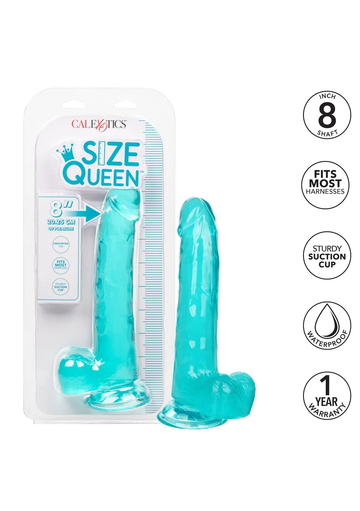 Bestel: Queen Size Dong 8 inch by CalExotics Size Queen - bij Happytoys.nl, happytoys.be, Happytoys.ae: erotische sex webshop | liever Happy dan Easy ⭐⭐⭐⭐⭐