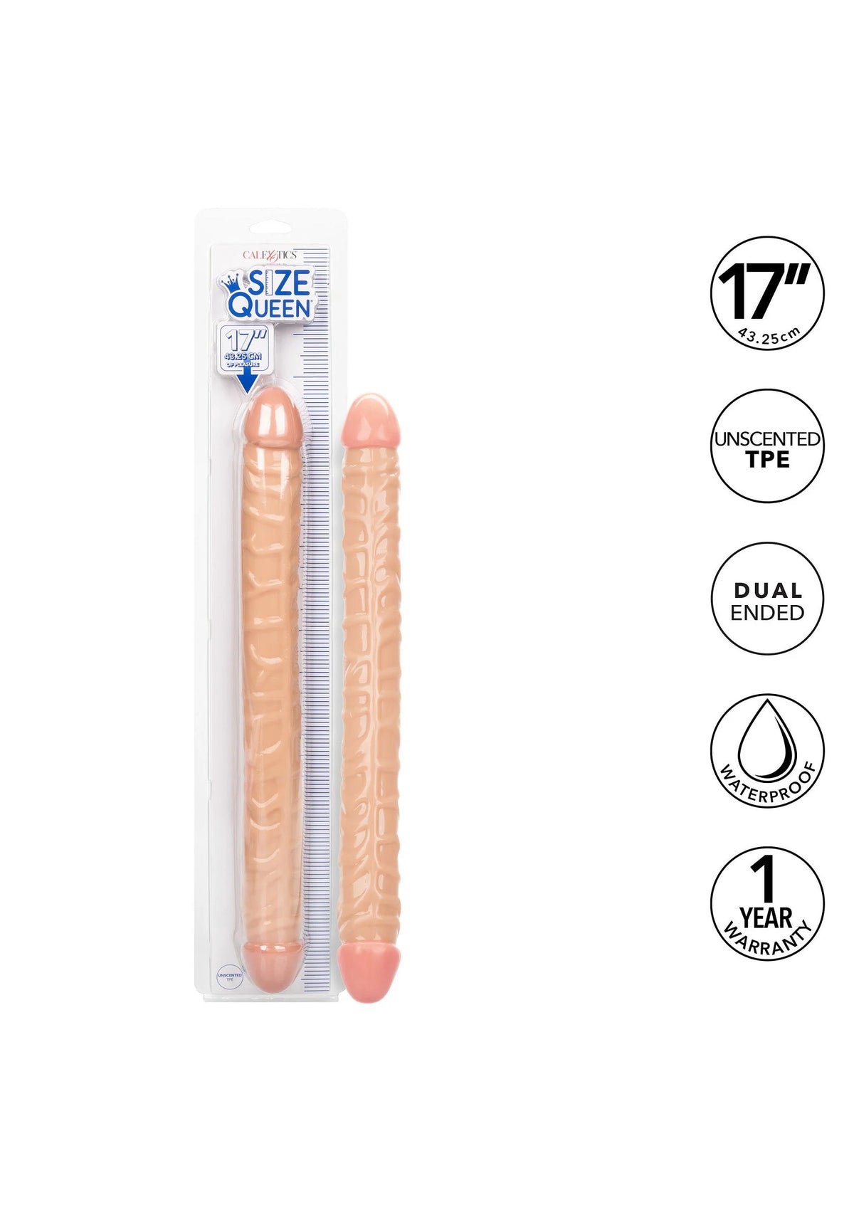 Bestel: Size Queen Double Dong 17 inch by CalExotics - bij Happytoys.nl, happytoys.be, Happytoys.ae: erotische sex webshop | liever Happy dan Easy ⭐⭐⭐⭐⭐