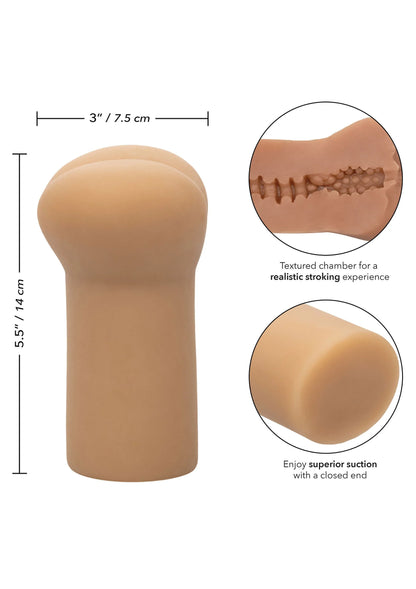 Bestel: Cheap Thrills The Leather Daddy Stroker Masturbator by CalExotics - bij Happytoys.nl, happytoys.be, Happytoys.ae: erotische sex webshop | liever Happy dan Easy ⭐⭐⭐⭐⭐