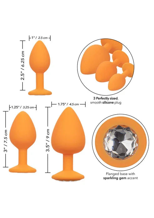 Cheeky Gems 3 pcs by CalExotics - Happytoys Sexshop: online sex shop for Feeling Happy & Easy 😊 - Discreet geleverd