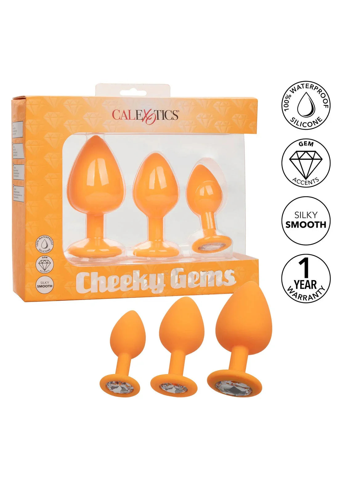 Cheeky Gems 3 pcs by CalExotics - Happytoys Sexshop: online sex shop for Feeling Happy & Easy 😊 - Discreet geleverd