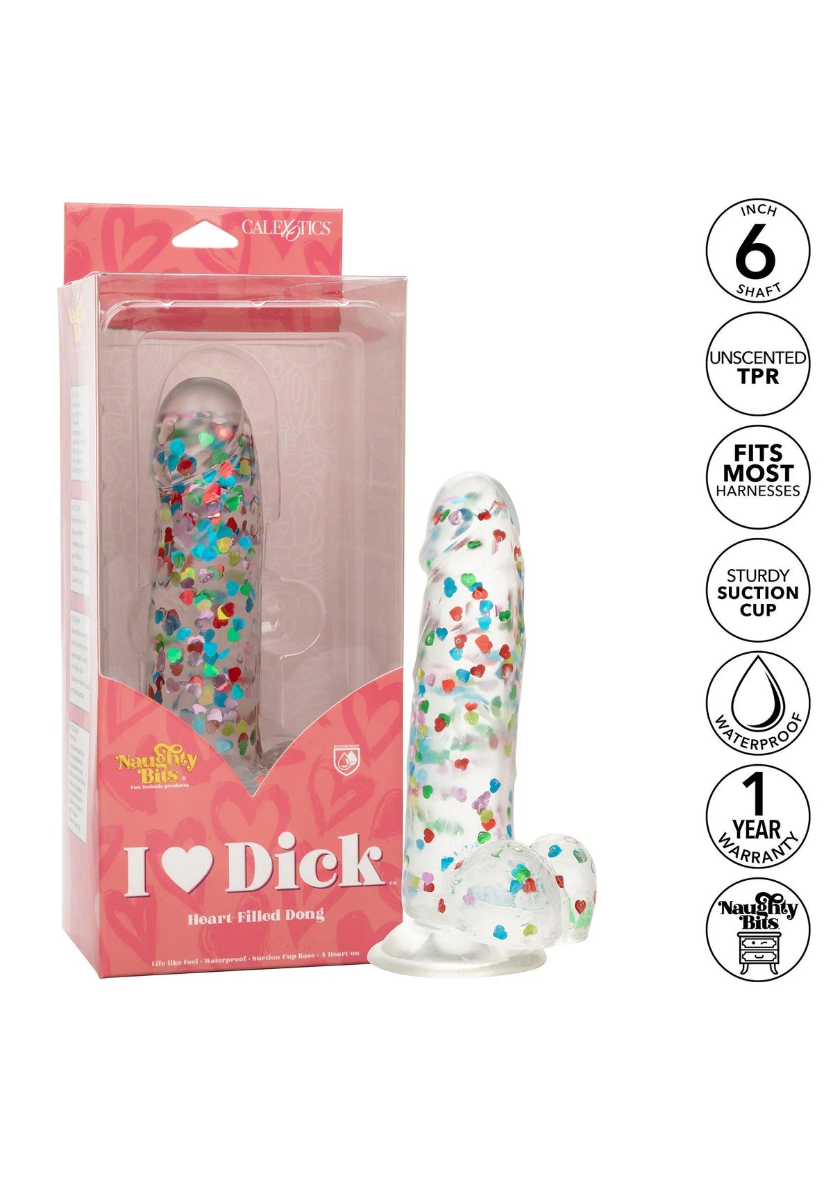 Bestel: Naughty Bits I Love Dick Heart - filled Dong by CalExotics - bij Happytoys.nl, happytoys.be, Happytoys.ae: erotische sex webshop | liever Happy dan Easy ⭐⭐⭐⭐⭐