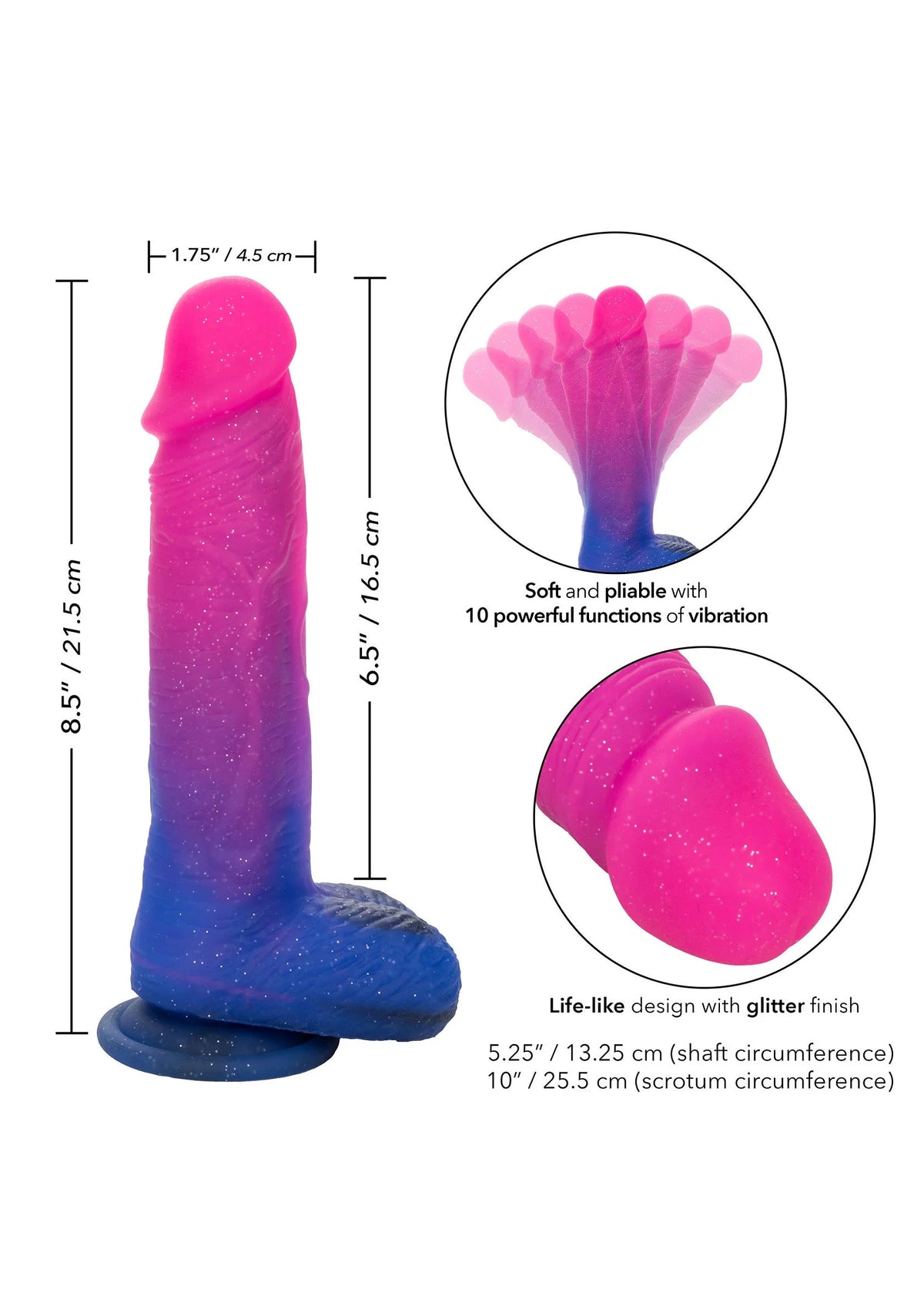 Bestel: Naughty Bits Ombré Hombre XL Vibrating Dildo by CalExotics - bij Happytoys.nl, happytoys.be, Happytoys.ae: erotische sex webshop | liever Happy dan Easy ⭐⭐⭐⭐⭐